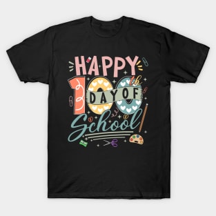 Happy 100th Day of School, Retro 100 Days Of School Teacher T-Shirt